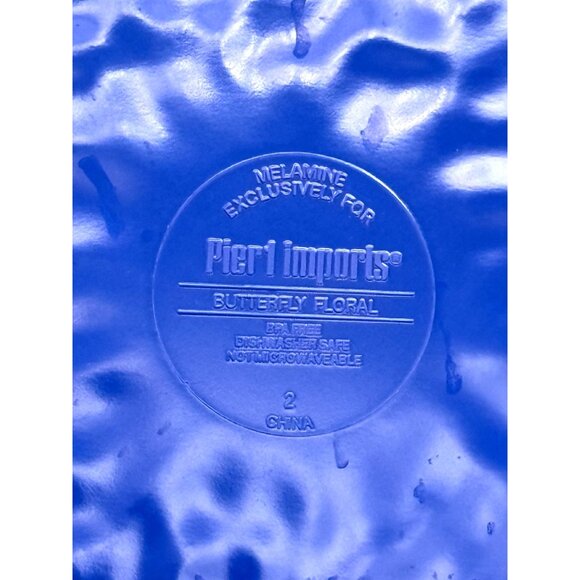 Pier One Melamine Butterflies & Flowers 11" Dinner Plates Set of 4 /Do Not Micro - Picture 4 of 6